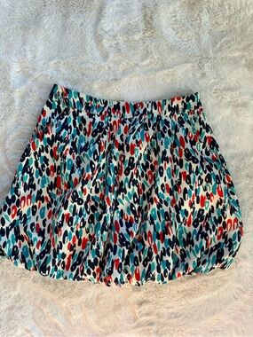 NWOT F21 Girls Abstract Print Satin Bubble Skirt with Pockets